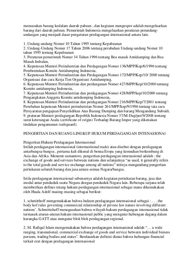 Hukum Perdagangan Internasional