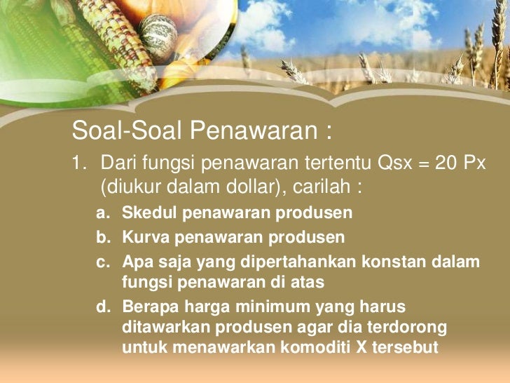 Hukum Permintaan Dan Penawaran