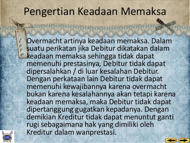 Hukum Prestasi Dan Wanprestasi Di Indonesia