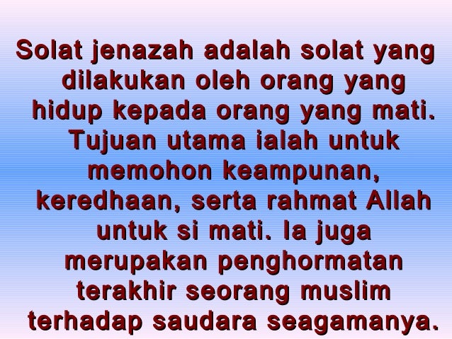 Apakah Hukum Solat Jenazah Hukum solat jenazah
