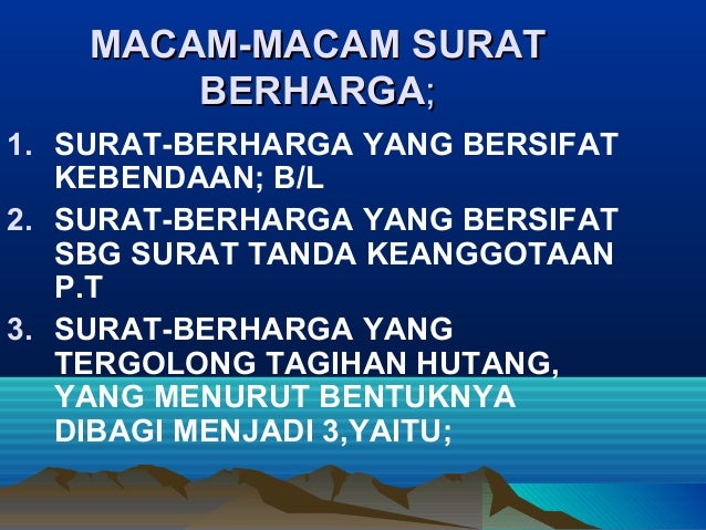 Contoh Surat Berharga Yang Bersifat Kebendaan - Hukum Surat Berharga contoh surat berharga yang bersifat kebendaan hukum surat berharga