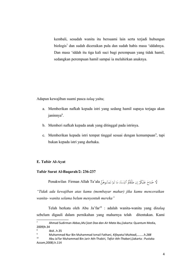 Hukum talak dan kewajiban suami pasca talaq | DOC