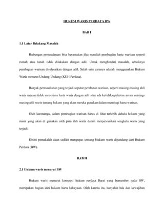 Apa Itu Hukum Waris Bw