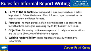 Informal Report Target Example Report writing | PPTX