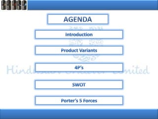 AGENDAIntroductionProduct Variants4P’sSWOTPorter’s 5 Forces