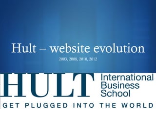 Hult – website evolution
        2003, 2008, 2010, 2012




                                 S
 