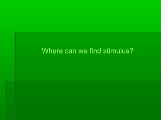 Where can we find stimulus?

 