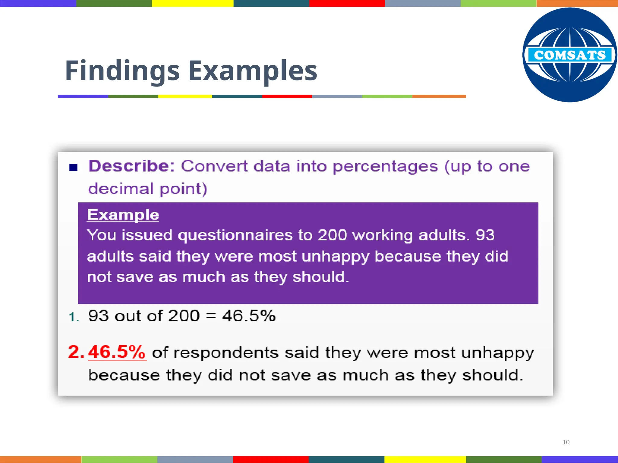 10
Findings Examples
 