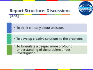 Regulating And Structuring Discussions HUM102 Slides Lecture Report writting skills | PPT