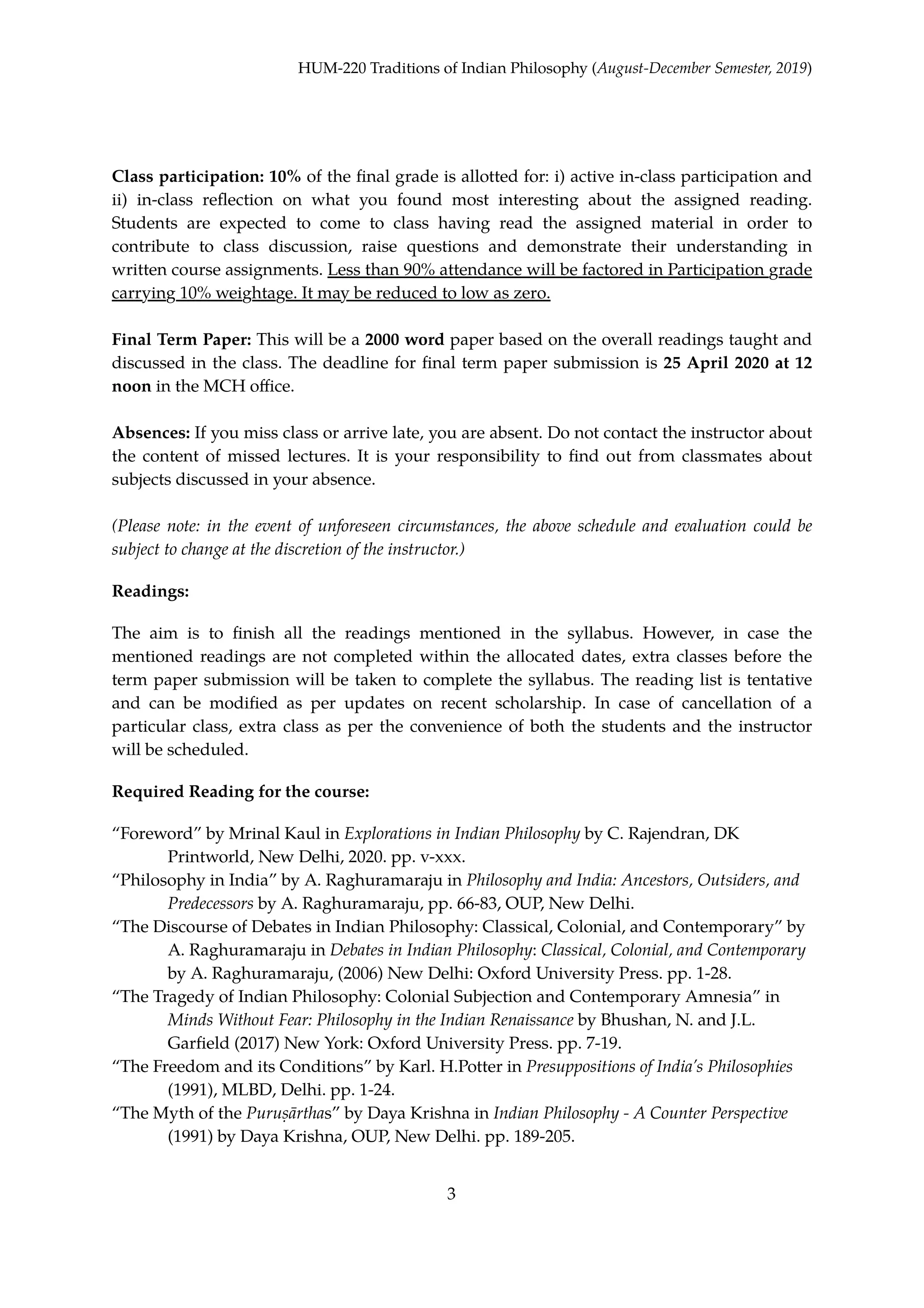 HUM126 History Of Indian Philosophy (BA) 2020 PDF