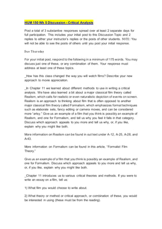 Hum 150 all discussions uop course guide uopstudy.com