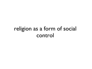 religion as a form of social control 