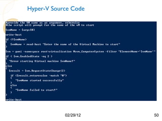 Hyper-V Source Code




            02/29/12   50
 
