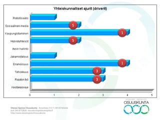 • Tulevaisuus muodostuu erilaisista vaihtoehdoista.
• Selvitetään osapuolten erilaiset arvot, traditiot ja kulttuuriset
käytännöt.
• Tärkeintä ei ole ennusteiden laatiminen vaan näkemys 
totuus on siten aina suhteellista.
• Menetelmät hermeneuttisia (ymmärtävän tiedekäsityksen
pohjalta kehitettyjä)
• Tärkeää päämäärän asettelu
• Selvitetään erilaisten kulttuuristen tai sosiaalisten tekijöiden
vaikutusta päätöksentekoon ja sitä kautta toteutuvaan
tulevaisuuteen.
Kulttuurinen (tulkitseva) lähestymistapa
 