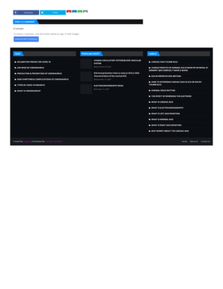 0 Comments
To leave a comment, click the button below to sign in with Google.
SIGN IN WITH GOOGLE
 Facebook  Twitter    
POST A COMMENT
 November 04, 2021
 November 14, 2021
 October 31, 2021
HUMAN CIRCULATORY SYSTEM/BLOOD VASCULAR
SYSTEM
ECG Interpretation/ How to read an ECG or EKG/
Characteristics of the normal ECG
ELECTROCARDIOGRAPHY BASIC
TAGS
INCUBATION PERIOD FOR COVID-19

LIFE SPAN OF CORONAVIRUS

PRECAUTION & PREVENTION OF CORONAVIRUS

SIGN SYMPTOMS & COMPLICATIONS OF CORONAVIRUS

TYPES OF COVID-19 VARIANTS

WHAT IS CORONAVIRUS?

POPULAR POSTS LABELS
CARDIAC AXIS THUMB RULE

CHARACTERISTICS OF NORMAL ECG (P WAVE PR INTERVAL ST
SEGMENT QRS COMPLEX T WAVE U WAVE)

ECG INTERPRETATION METHOD

HOW TO DETERMINE CARDIAC AXIS IN ECG OR EKG BY
THUMB RULE

NORMAL SINUS RHYTHM

THE EFFECT OF REVERSING THE ELECTRODE

WHAT IS CARDIAC AXIS

WHAT IS ELECTROCARDIOGRAPHY

WHAT IS LEFT AXIS DEVIATION

WHAT IS NORMAL AXIS

WHAT IS RIGHT AXIS DEVIATION

WHY WORRY ABOUT THE CARDIAC AXIS

Created By | Distributed By Gooyaabi Templates Home About Us Contact Us
Blogging
 