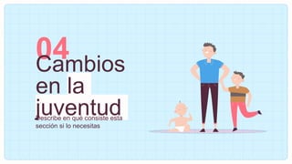 04
Cambios
en la
juventud
Describe en qué consiste esta
sección si lo necesitas
 