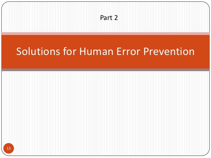 Human Error Prevention