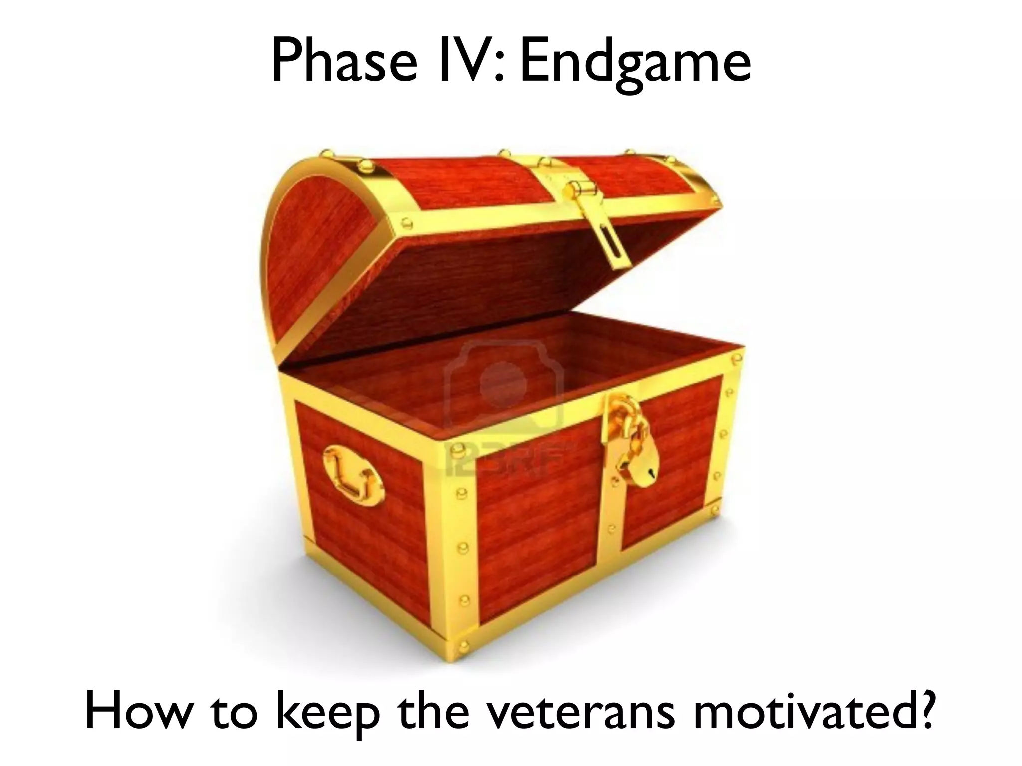 Phase IV: Endgame




How to keep the veterans motivated?
 