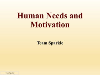 Human Needs and
Motivation
Team Sparkle
Team Sparkle
 