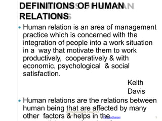 Human Relations Not Example Human relations | PPTX