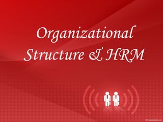 Organizational
Structure & HRM
 