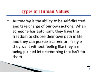 Human Core Autonomy human-values.pptx for mechanical engineering s | PPTX