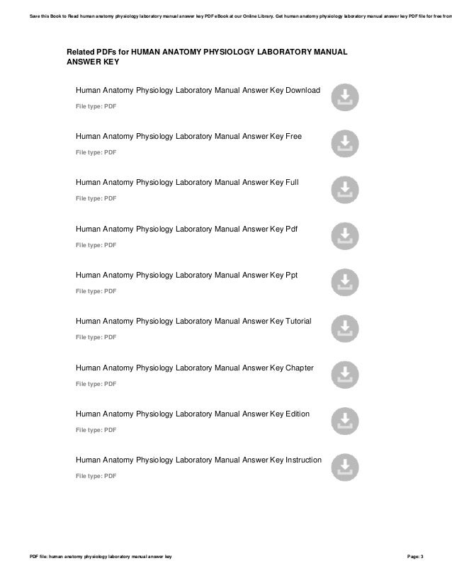 Human anatomy physiology laboratory manual answer key