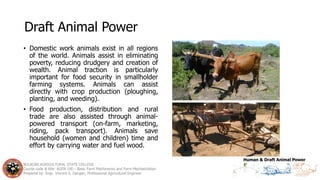 Human and Draft animal Power