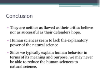 Human and natural science – compare & contrast | PPTX