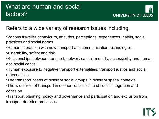 Social factors affecting transportation