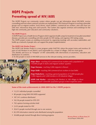 Humana Project Humana People to People India Annual Report | PDF