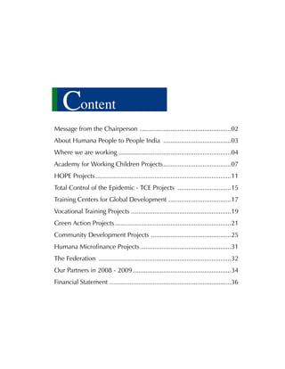 Humana Project Humana People to People India Annual Report | PDF
