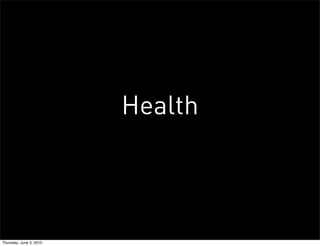 Health



Thursday, June 3, 2010
 