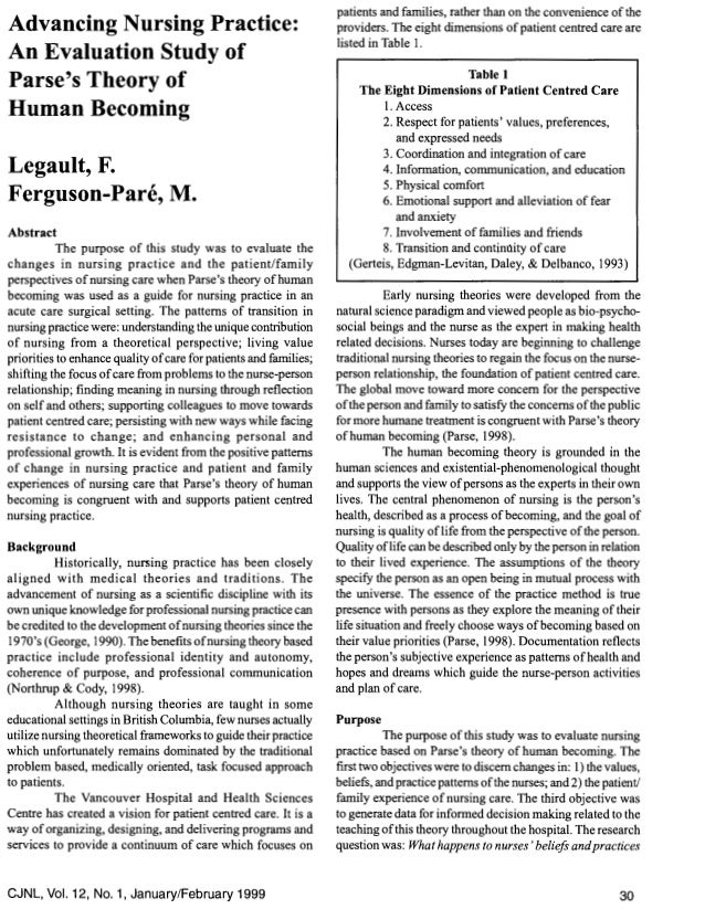 Strengths and weaknesses of human becoming theory picture