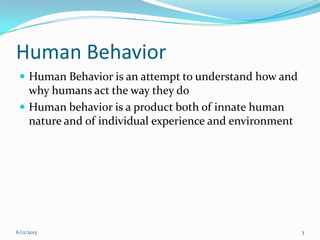 Human Learning Behavior Fundamentals of Instruction- Human Behavior | PPTX