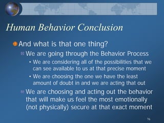Human Behavior Model; General Theory of Human Behavior