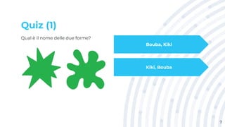 Quiz (1)
Qual è il nome delle due forme?
7
Bouba, Kiki
Kiki, Bouba
 