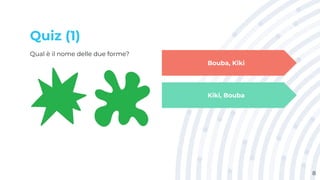 Quiz (1)
Qual è il nome delle due forme?
8
Bouba, Kiki
Kiki, Bouba
 