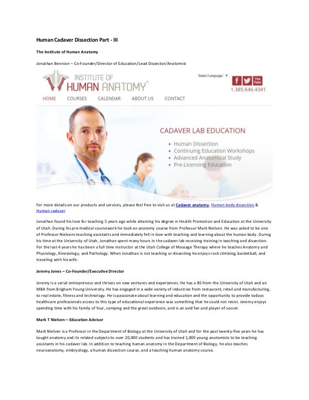 Human cadaver dissection part iii