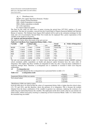 Human capital development and economic growth in nigeria | PDF