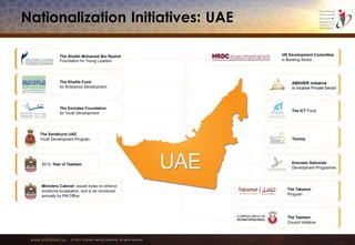 www.emiratesid.ae © 2013 Emirates Identity Authority. All rights reserved
Nationalization Initiatives: UAE
 