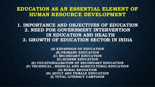 Human Capital Formation