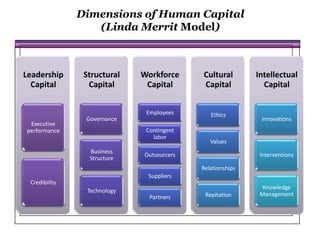 Dimensions of Human Capital (Linda Merrit Model)