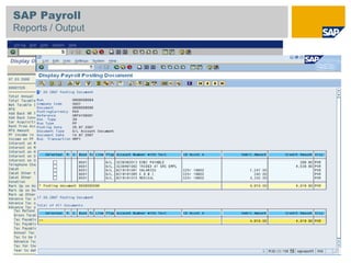 SAP Payroll
Reports / Output
 