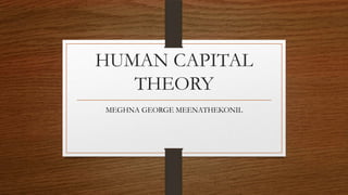 HUMAN CAPITAL
   THEORY
MEGHNA GEORGE MEENATHEKONIL
 
