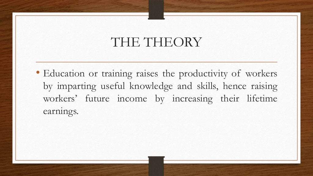 Human Capital Theory