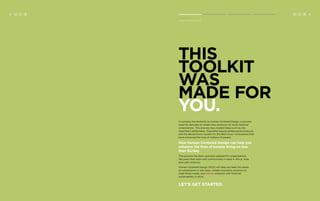2 H C D 3 
Introduction 
Human Centered Design 
This 
toolkit 
was 
made for 
you. 
It contains the elements to Human-Centered Design, a process 
used for decades to create new solutions for multi-national 
corporations. This process has created ideas such as the 
HeartStart defibrillator, CleanWell natural antibacterial products, 
and the Blood Donor System for the Red Cross—innovations that 
have enhanced the lives of millions of people. 
Now Human-Centered Design can help you 
enhance the lives of people living on less 
than $2/day. 
This process has been specially-adapted for organizations 
like yours that work with communities in need in Africa, Asia, 
and Latin America. 
Human-Centered Design (HCD) will help you hear the needs 
of constituents in new ways, create innovative solutions to 
meet these needs, and deliver solutions with financial 
sustainability in mind. 
Let’s get started. 
H C D 
 
