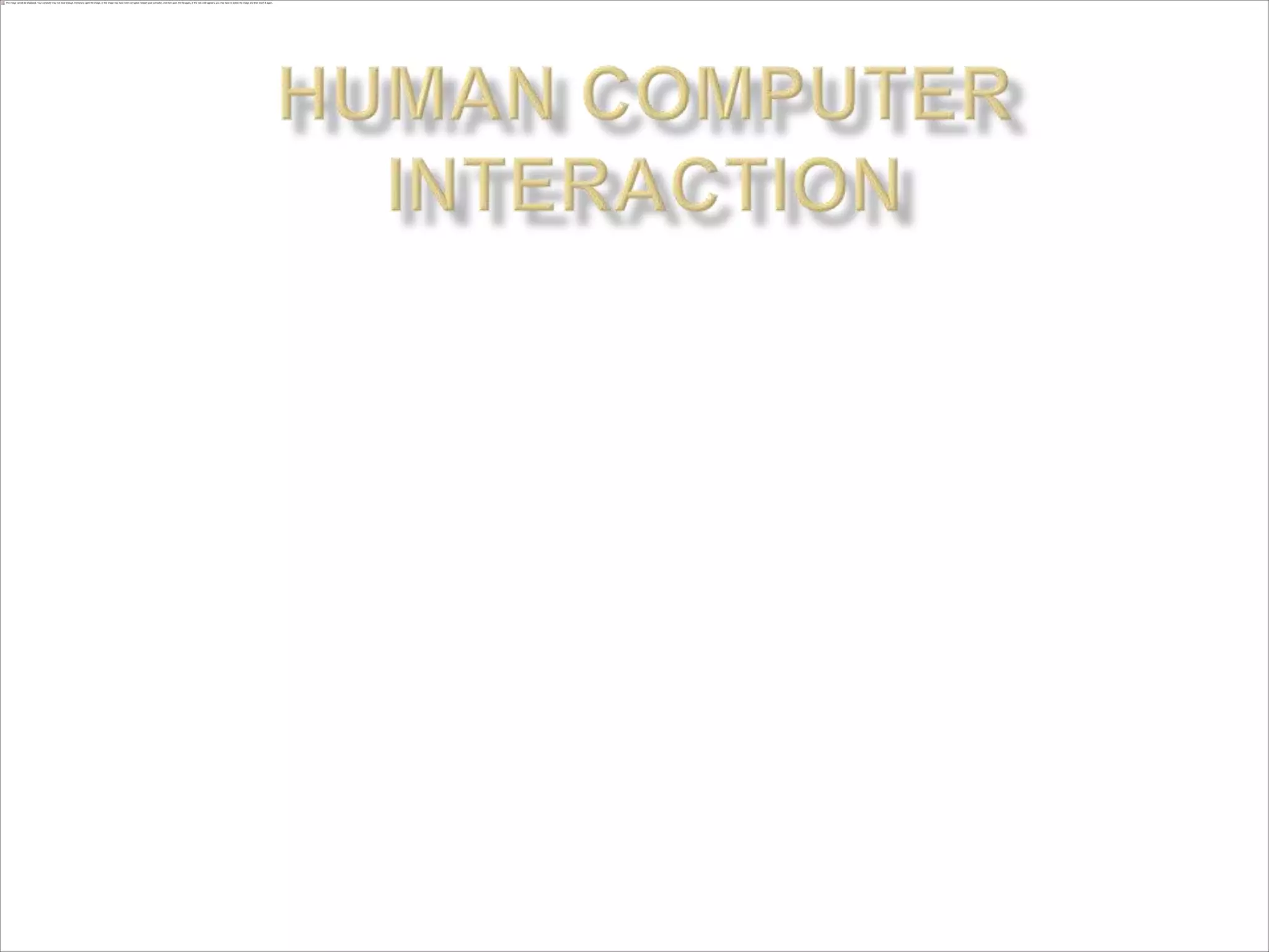 Human computer interaction | PPT