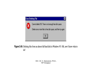 HCI - Dr. C. Saravanan, Ph.D.,
NIT Durgapur
 