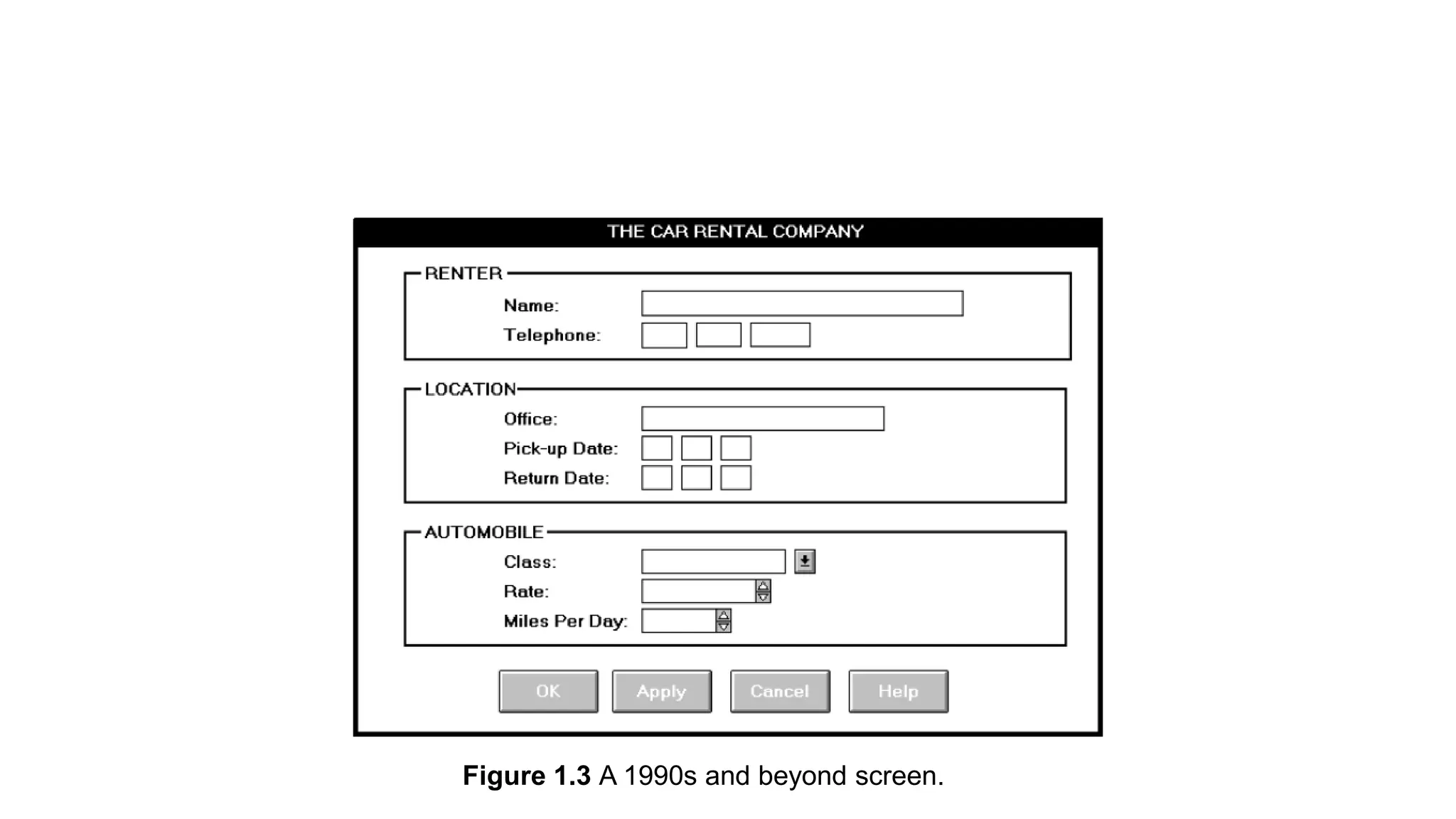 Figure 1.3 A 1990s and beyond screen.
 